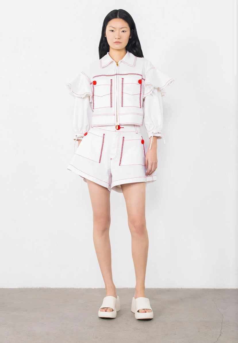 Red Stitching Detailed Set