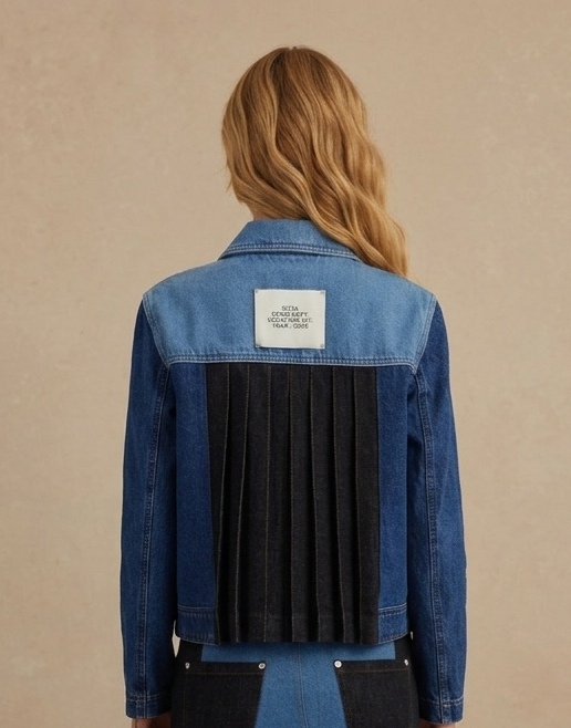 Asymmetric Multi-Piece Denim Jacket