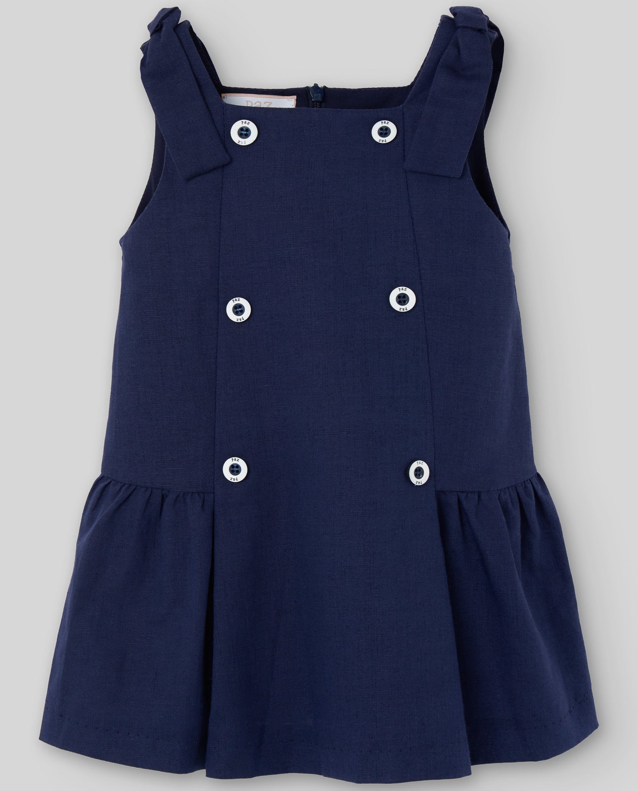 Sleeveless Dress with Button Detail and Pleated Hem