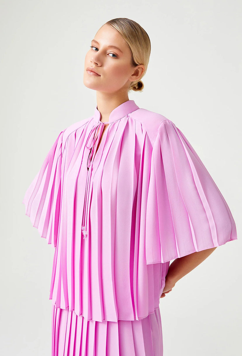 Pink Battery Judge Collar Blouse