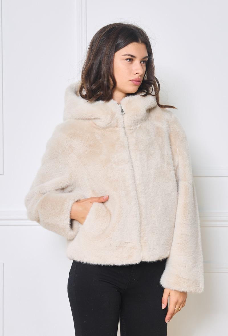 Faux Fur Zip-Up Jacket