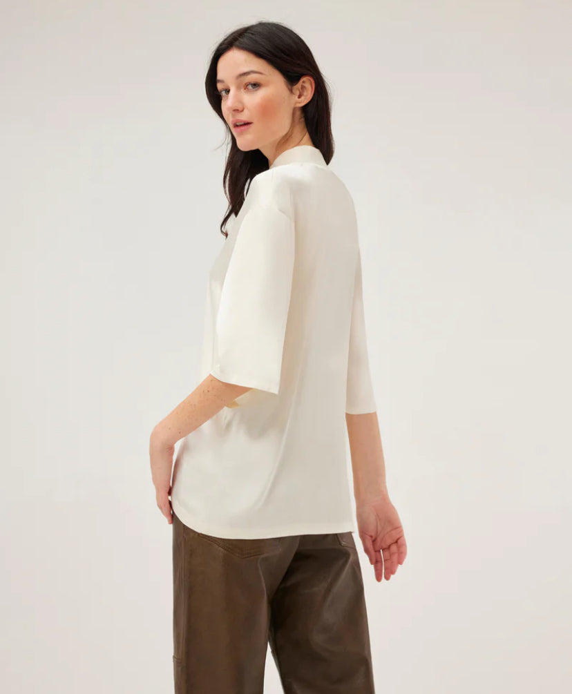 Satin Loose-Fit T-Shirt