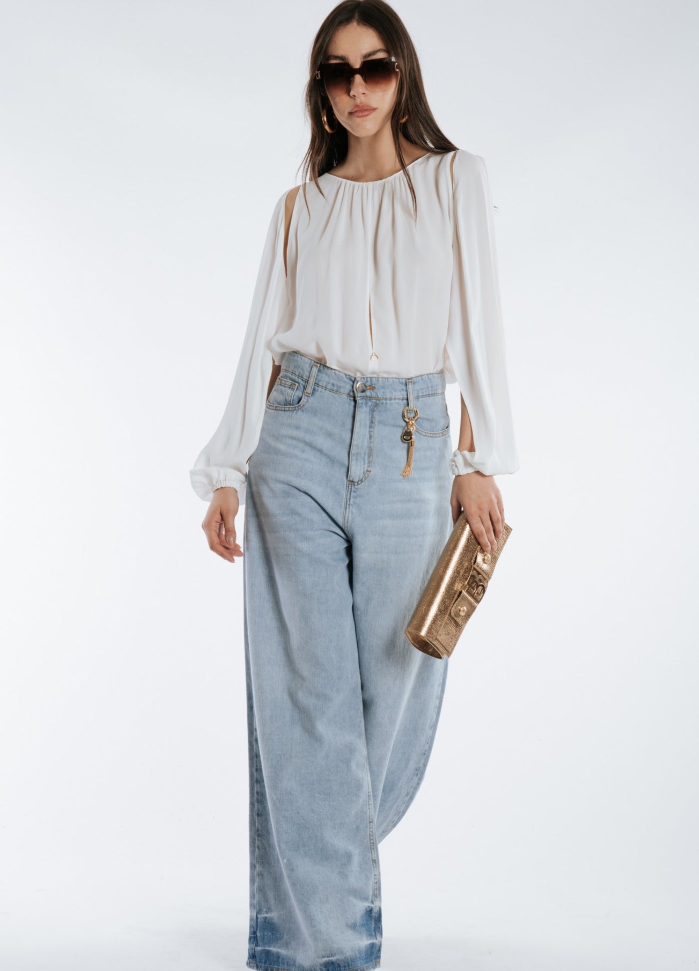 Cut-Out Shoulder Blouse