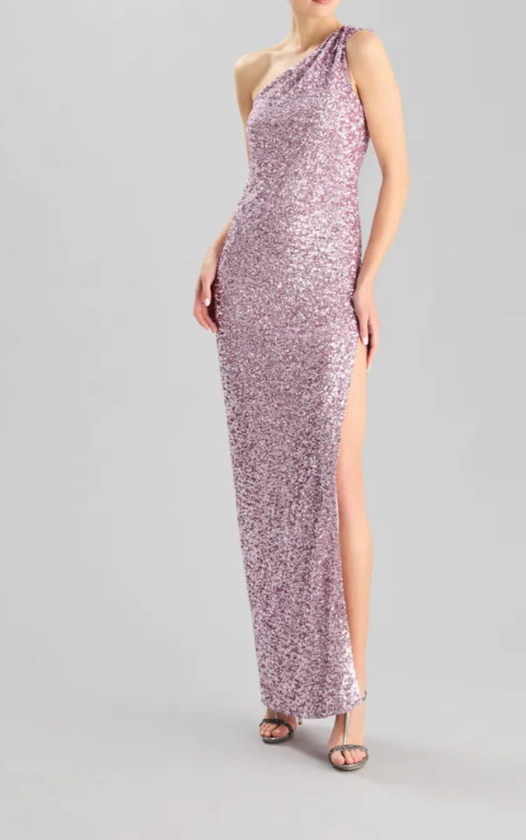 One-shoulder Sequined Party Dress by Pronovias