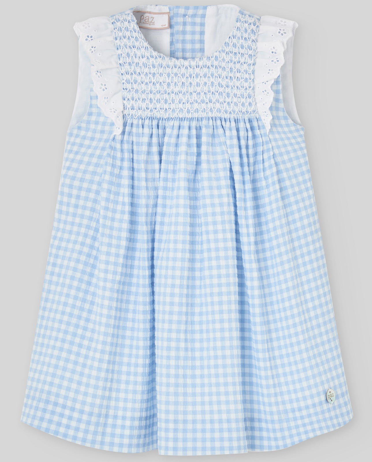 Blue Gingham Smocked Dress