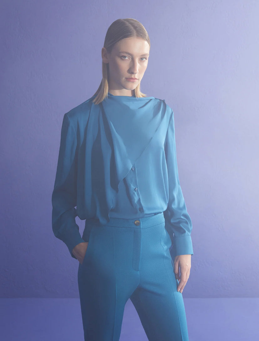Collar Shawled  Blouse