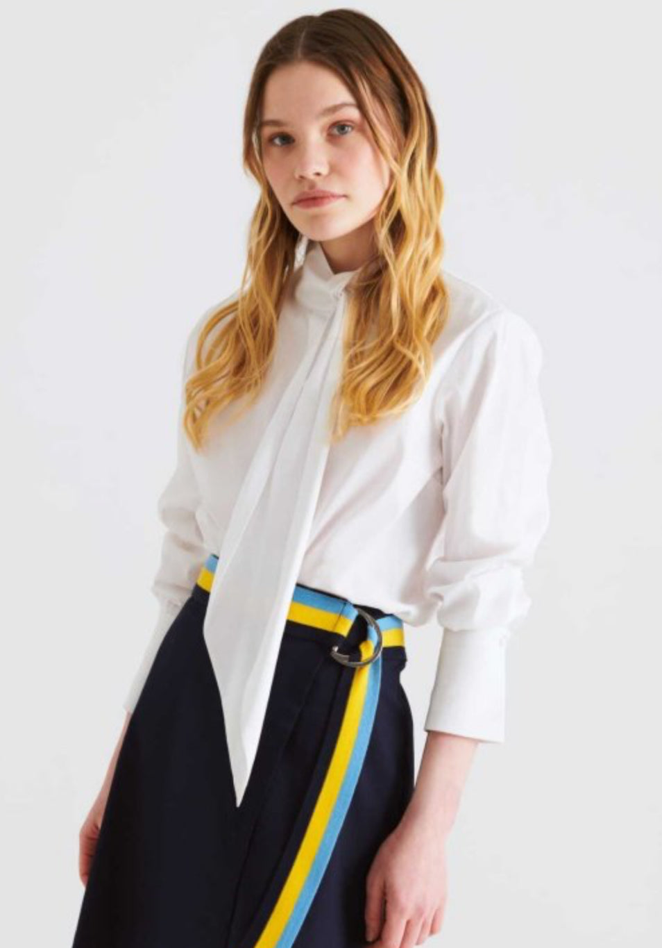 Belted Mini Skirt Navy Blue