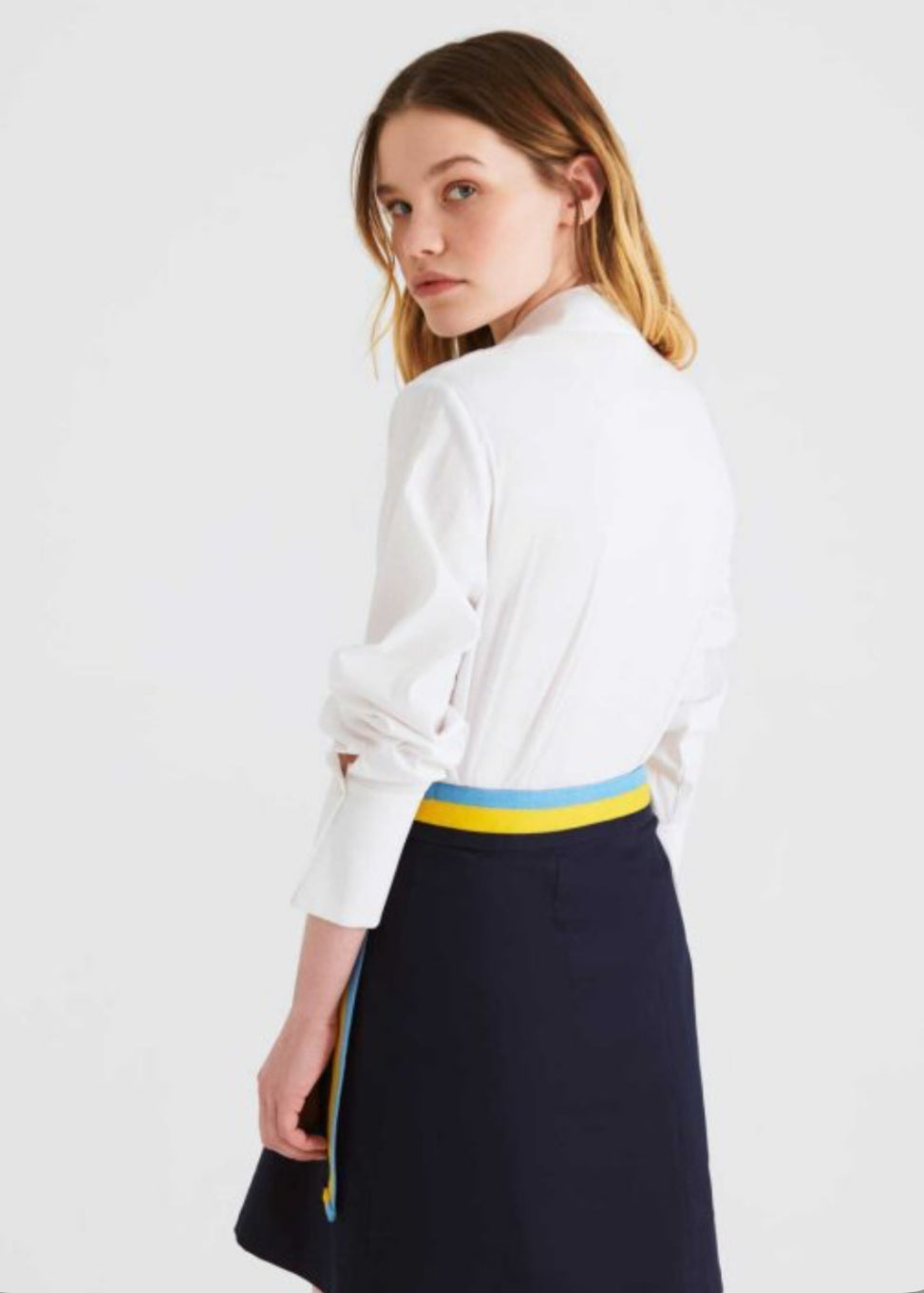 Belted Mini Skirt Navy Blue