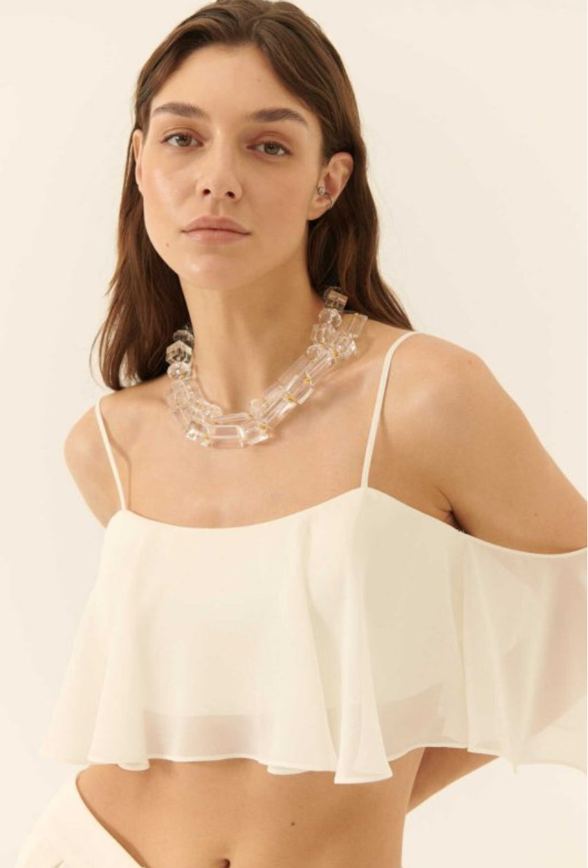 Chiffon Detailed Satin top