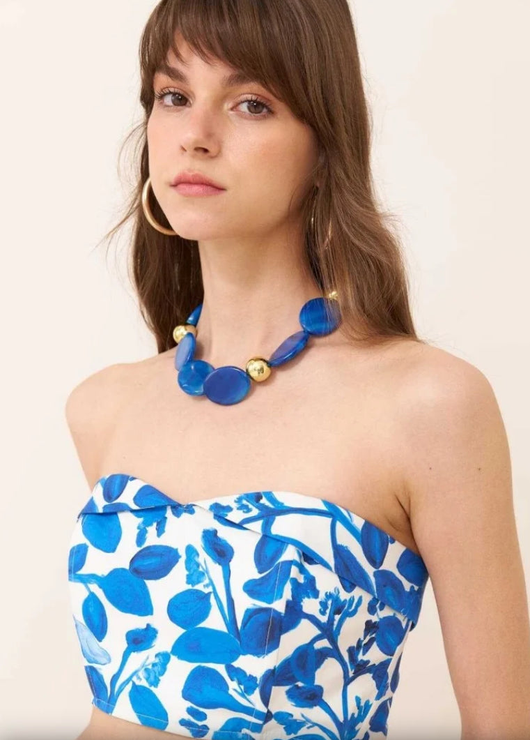 Strapless Patterned Bustier