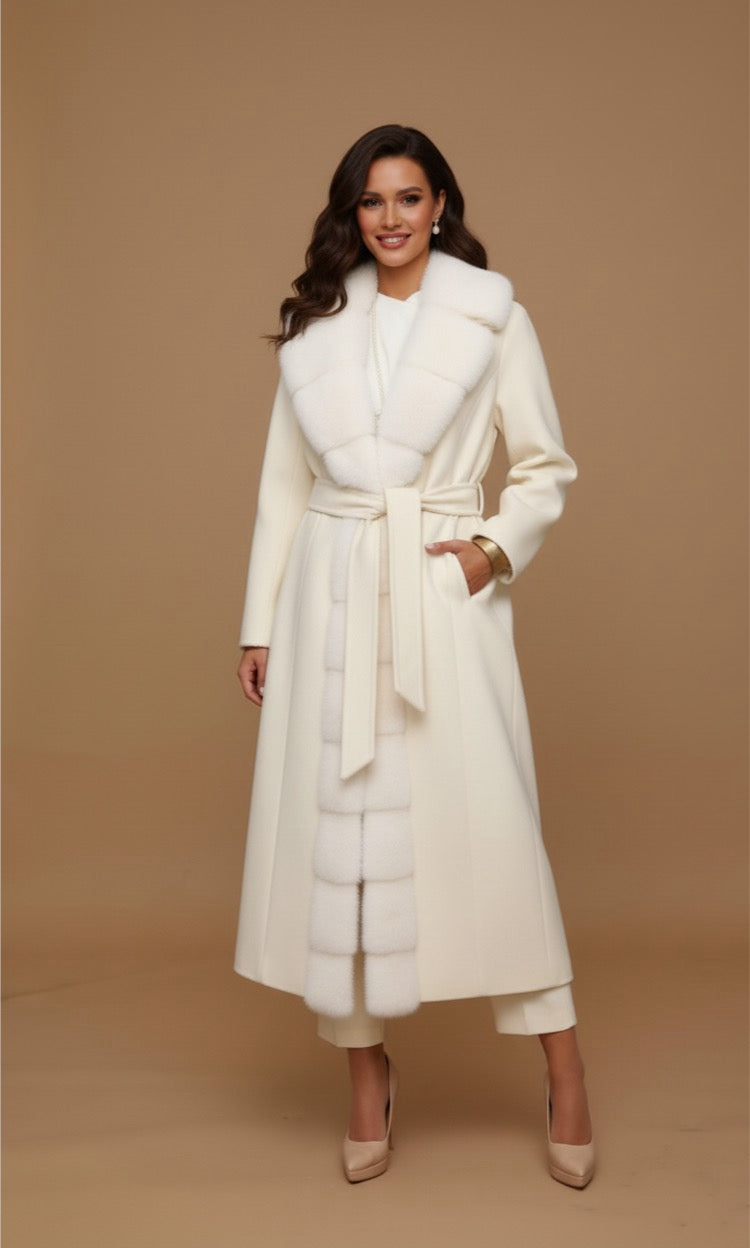 Mink Fur-Trimmed Coat