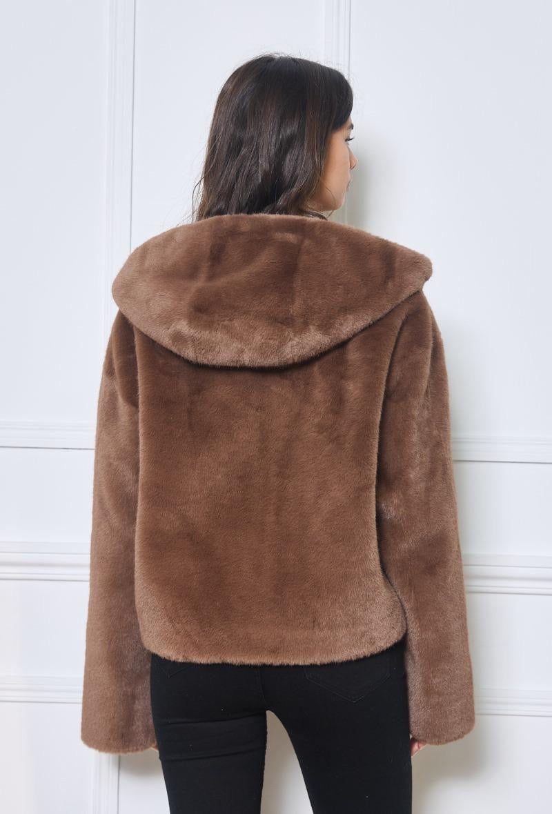 Faux Fur Zip-Up Jacket