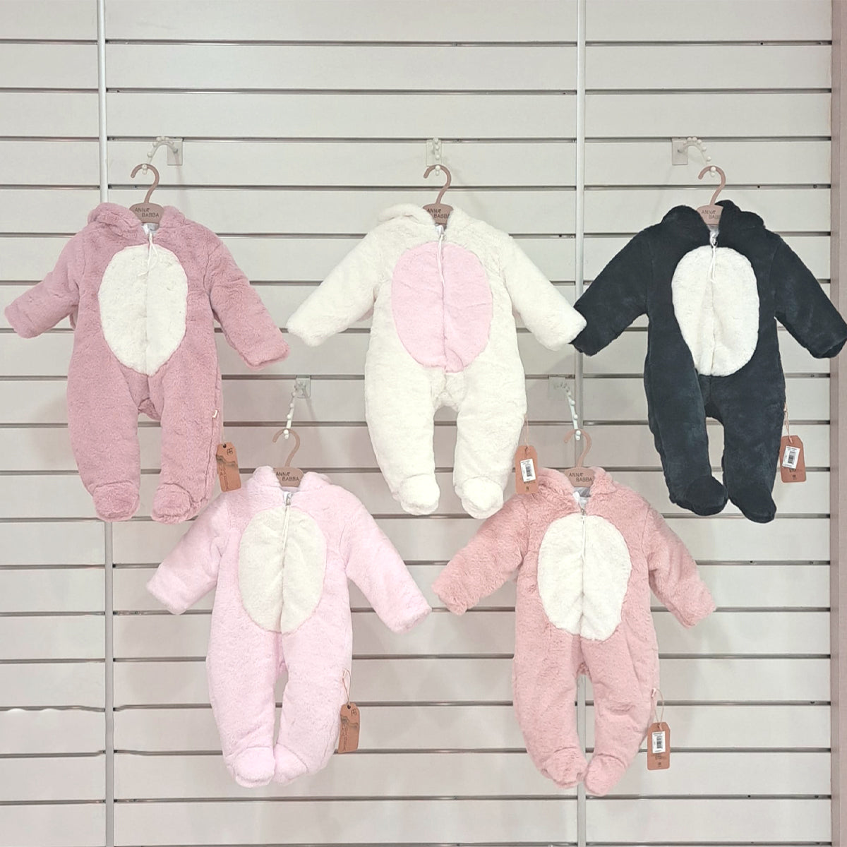 Fluffy hooded bunny romper