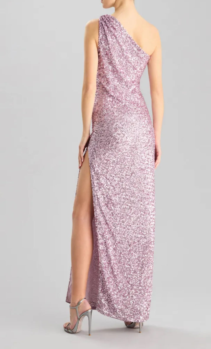 One-shoulder Sequined Party Dress by Pronovias