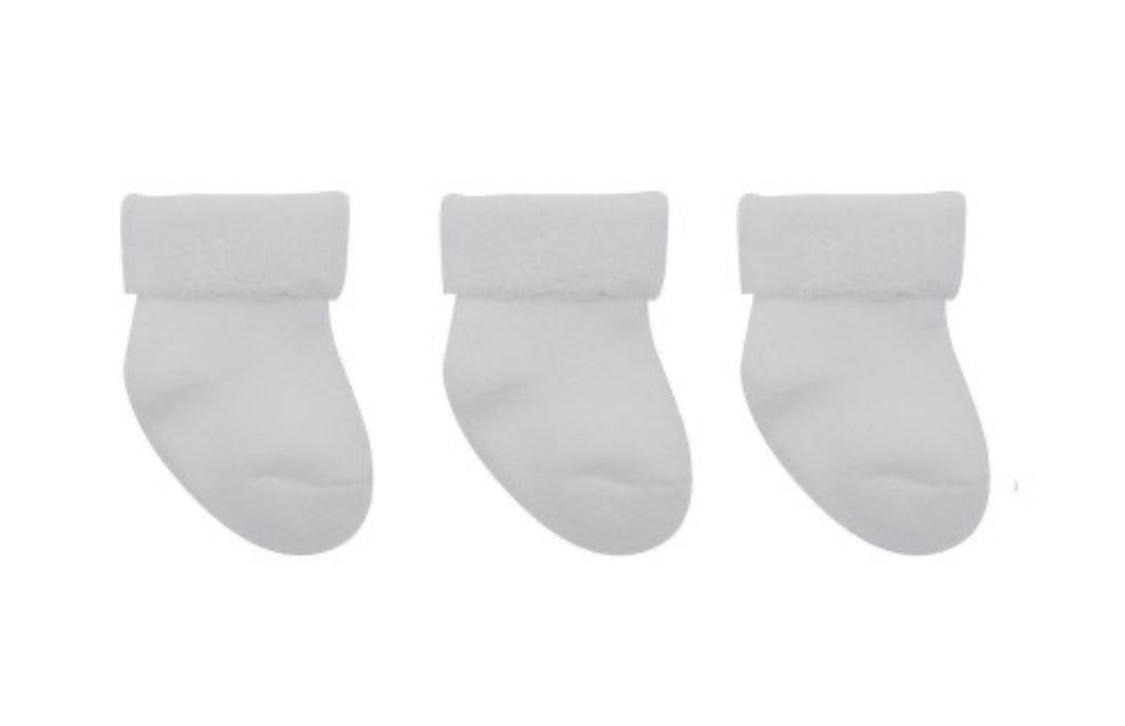 CAMBRASS SET 3 SOCKS FOR BABY LISO WHITE