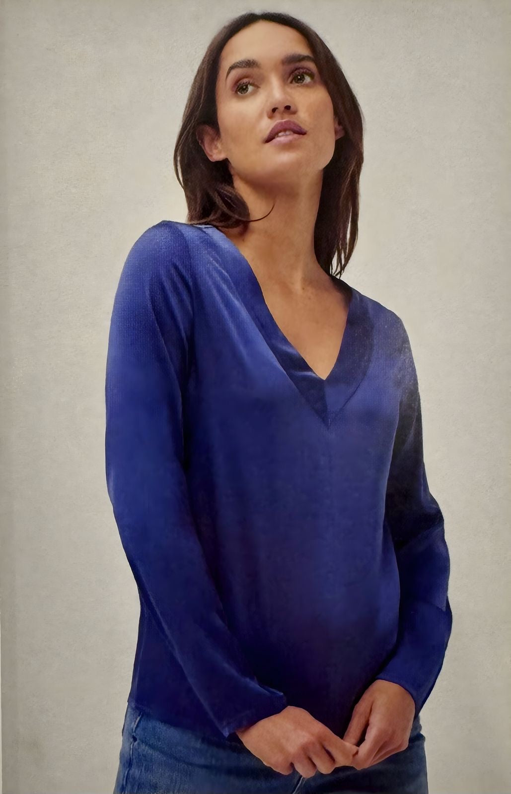 V-neck Satin Blouse