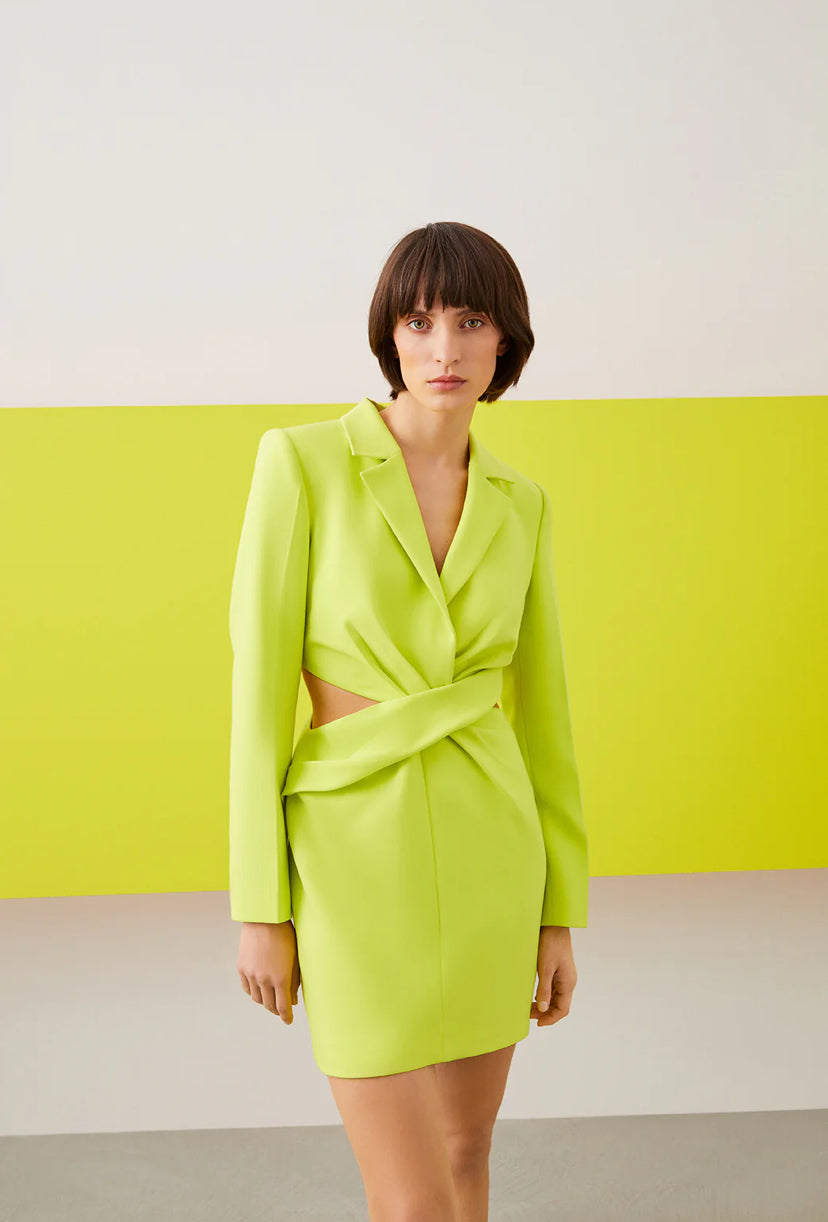 Shirt Collar Window Detailed Cocktail Dress