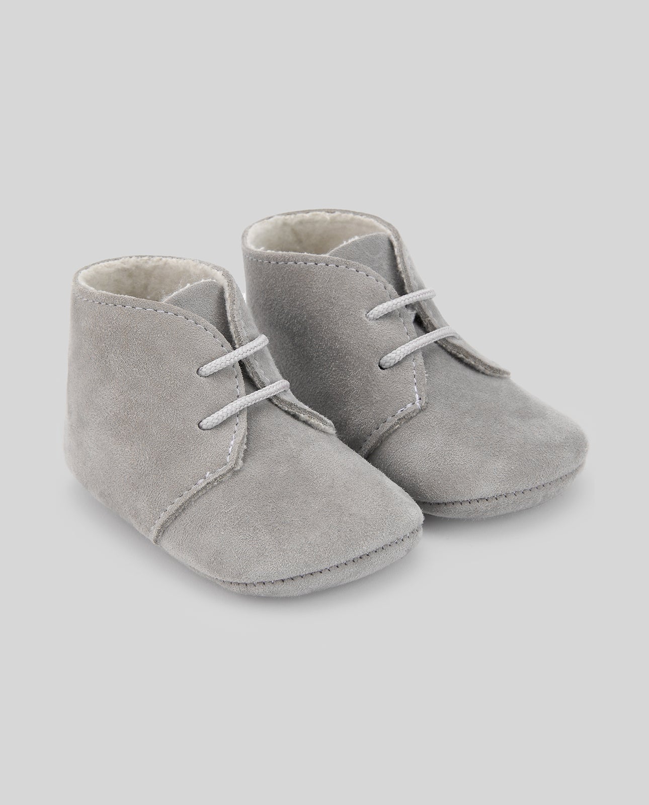 Cozy Sheepskin Leather Baby Booties with Warm Lining and Lace Closure