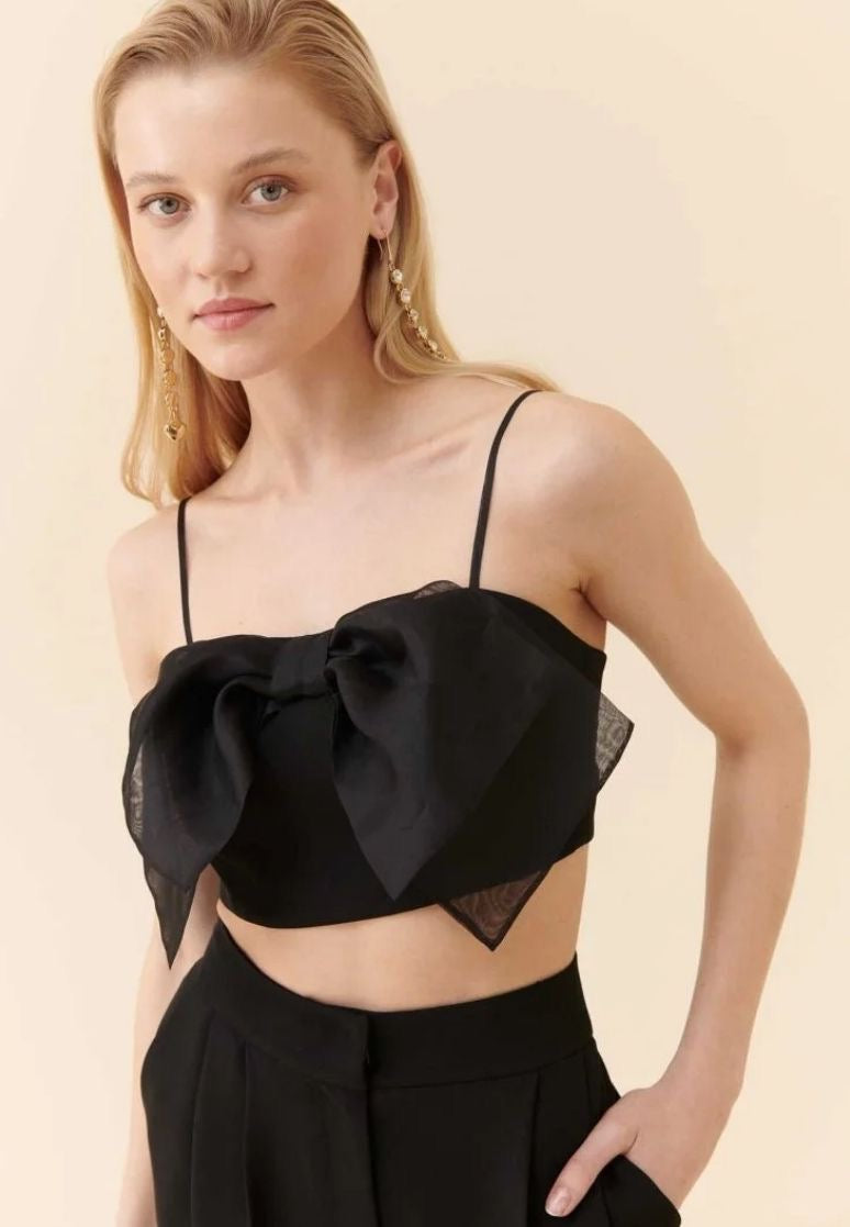 Black Bustier with Organza Bow