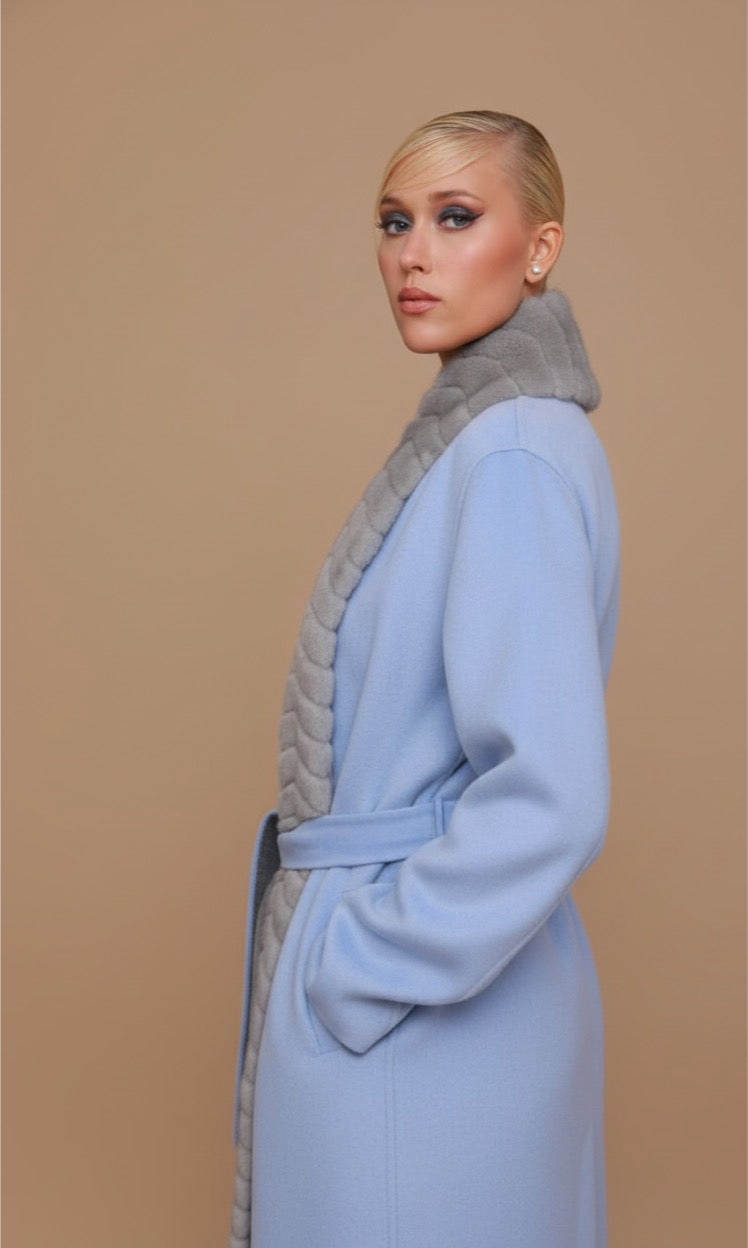 Mink Fur-Trimmed Coat