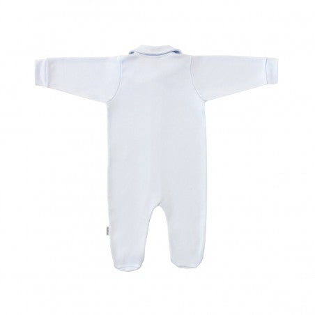 Cambrass playsuit pyjama with a moon embroidered accent.