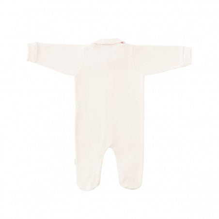 Cambrass playsuit pyjama with a moon embroidered accent.