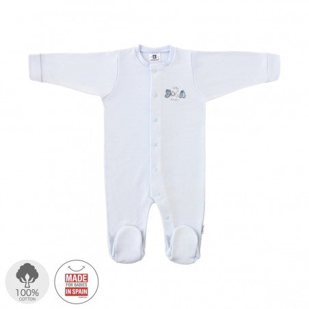 Cambrass playsuit pyjama with a yoga embroidered accent.