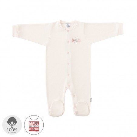 Cambrass playsuit pyjama with a yoga embroidered accent.