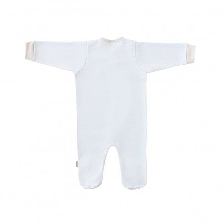Cambrass playsuit pyjama with a house embroidered accent.