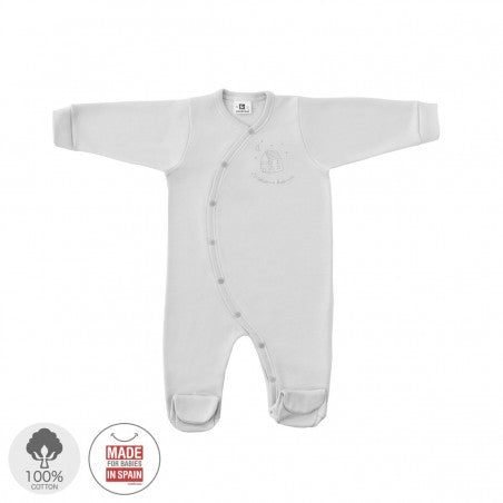 Cambrass playsuit pyjama with a house embroidered accent.