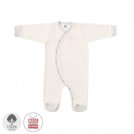 Cambrass playsuit pyjama with a house embroidered accent.