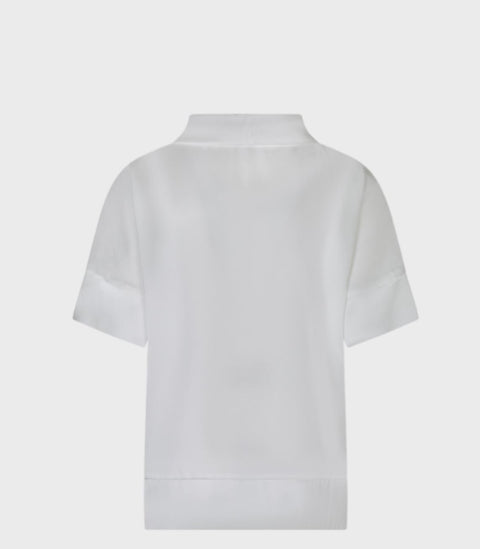 Satin Round High Neck Blouse