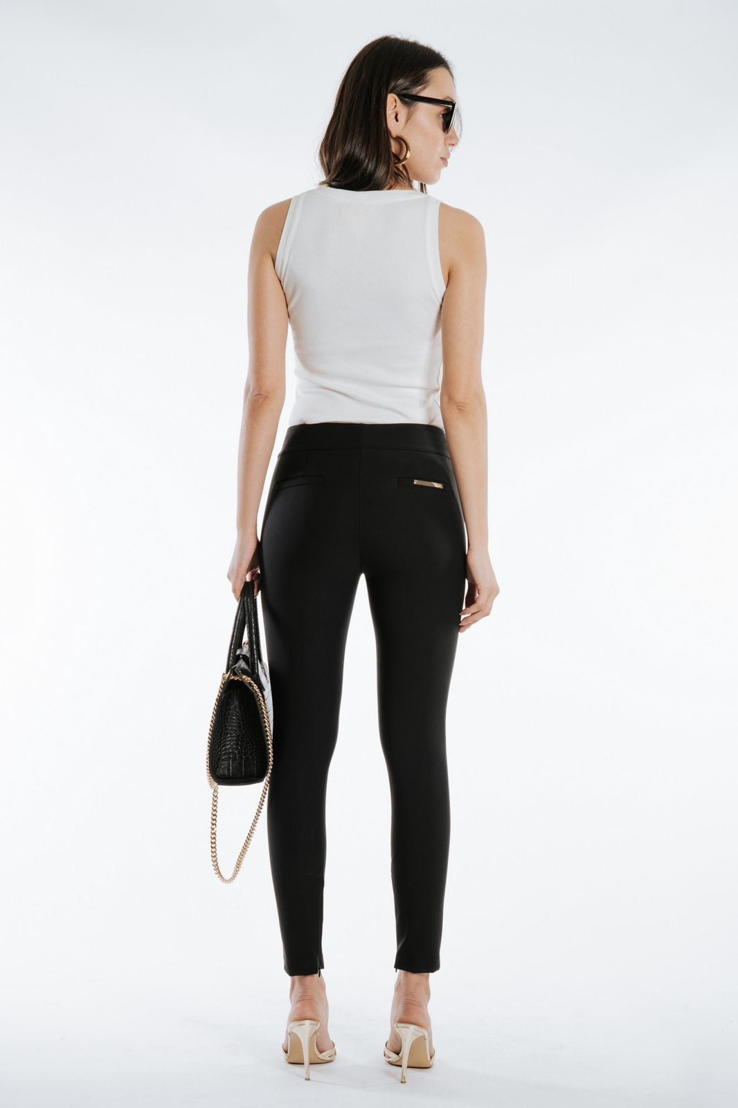 Black Elegance Buckle Pants