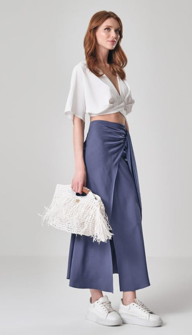 Anvelop Waist Detailed Midi Length Skirt