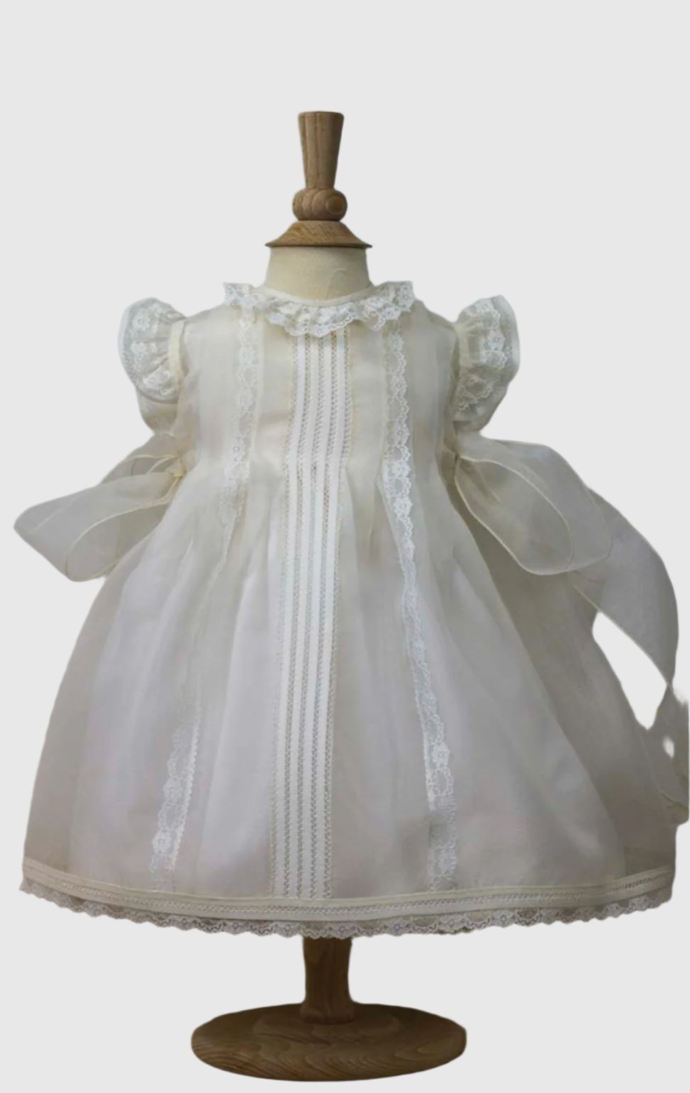 Charming Baptism Dress With Sheaths,Lace & Bows On The Sides.