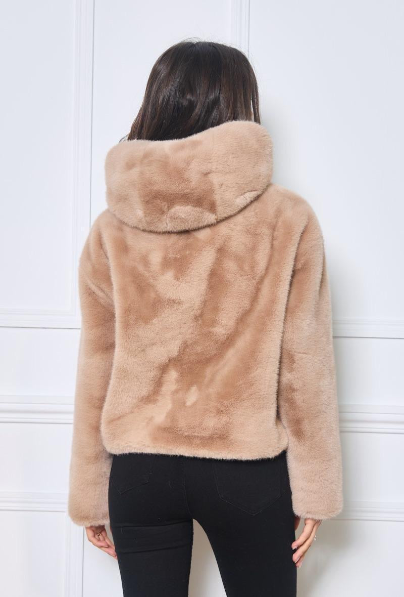 Faux Fur Zip-Up Jacket