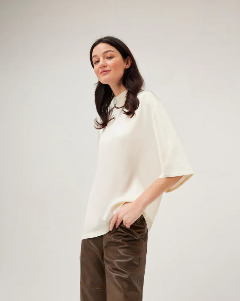 Satin Loose-Fit T-Shirt