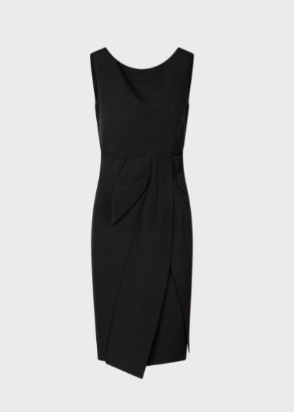 Black Dress with Elegant Waist Bow Detail