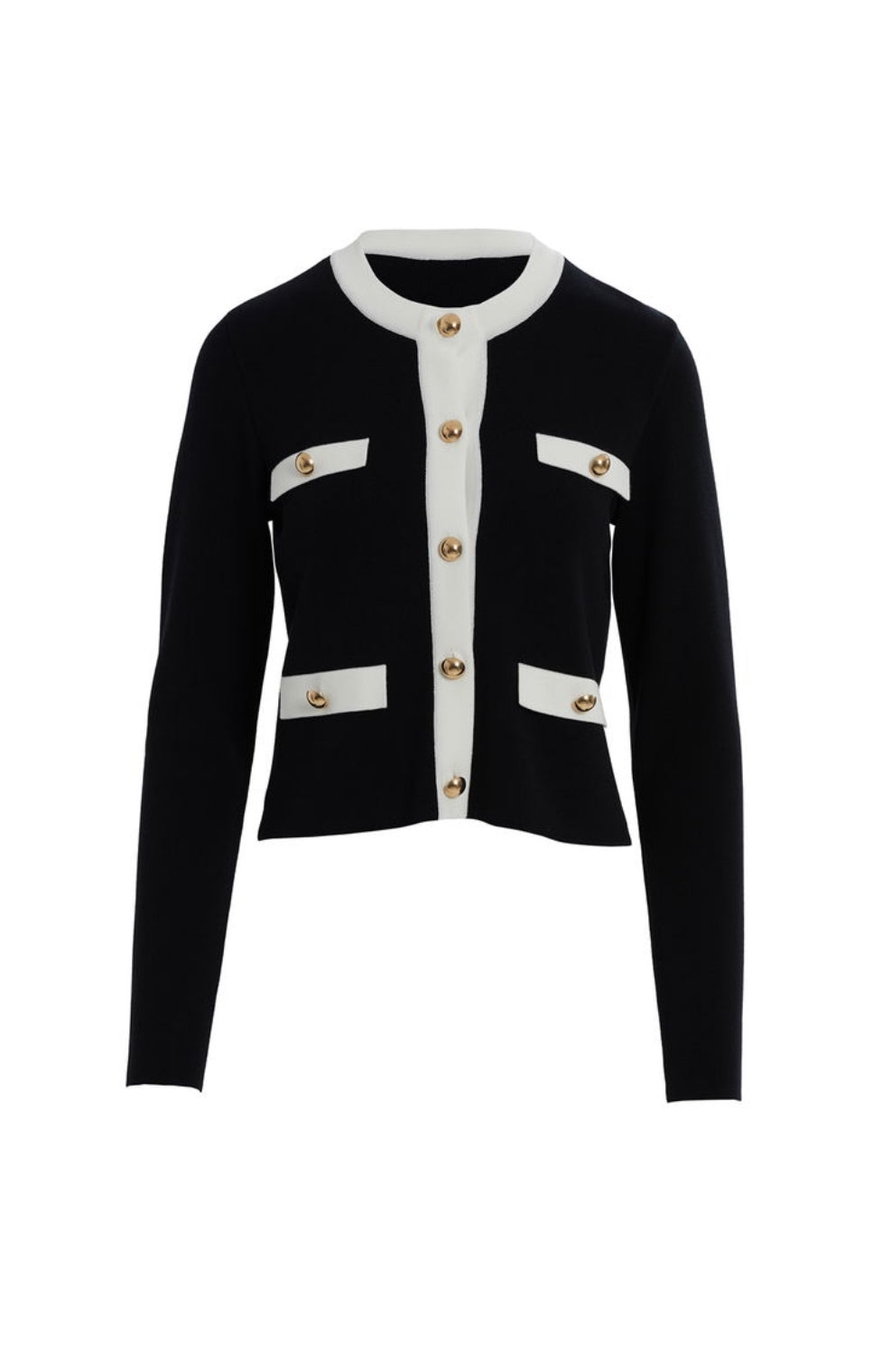 Chic Black & White Knit top, cardigan & pants set