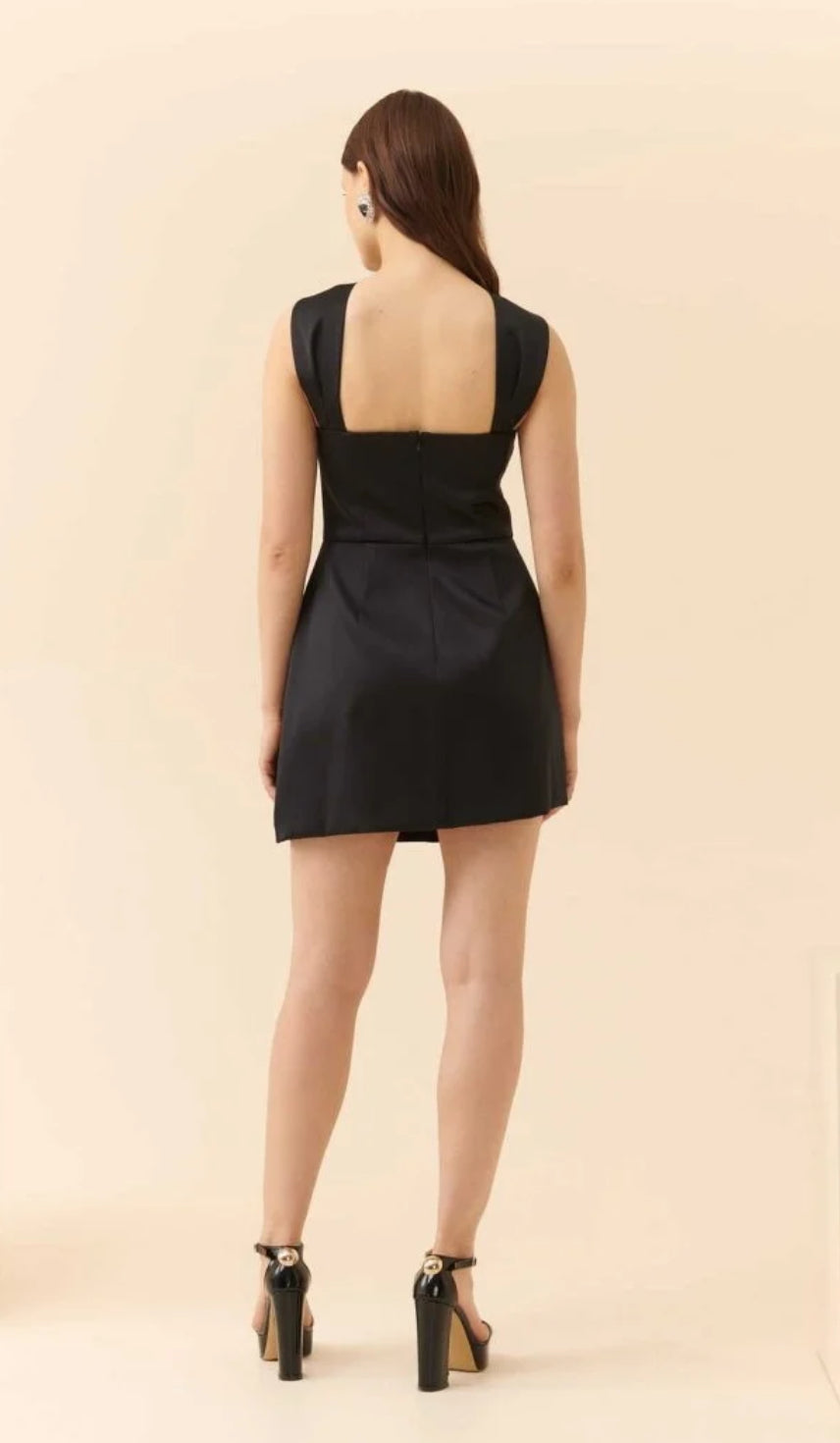 Cross Strappy Evening Black Dress