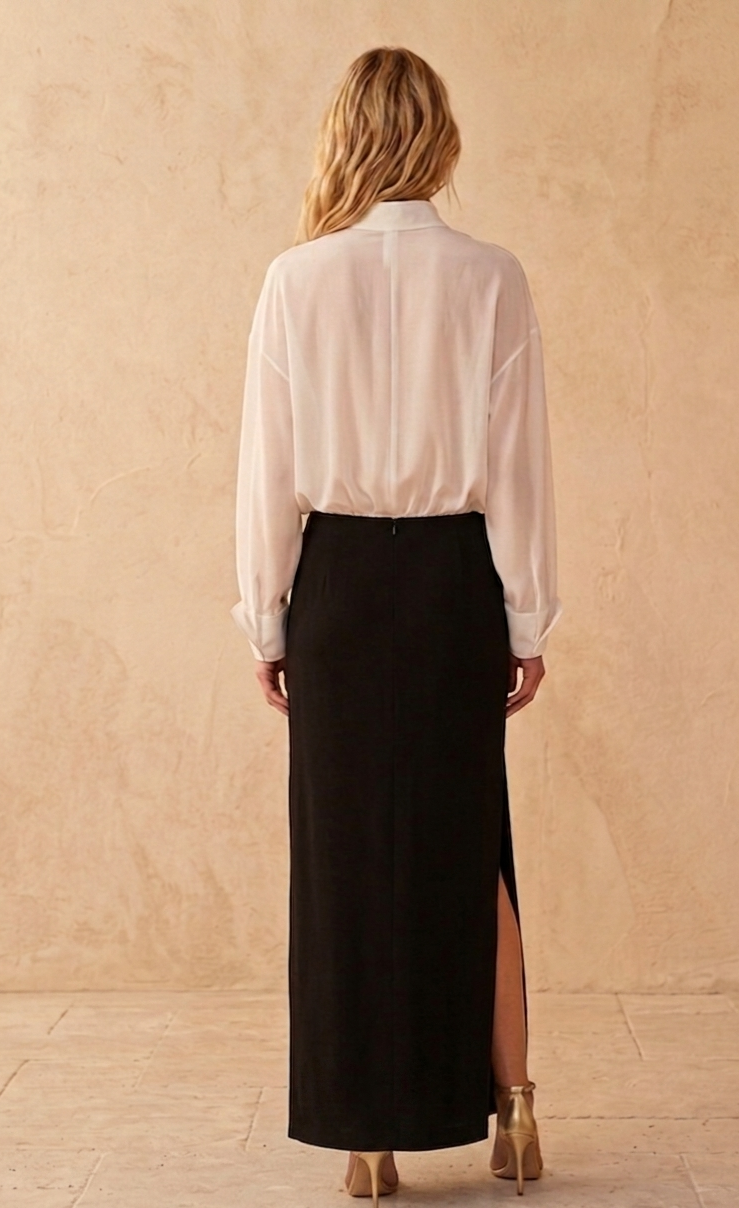 Classic Contrast Evening Dress