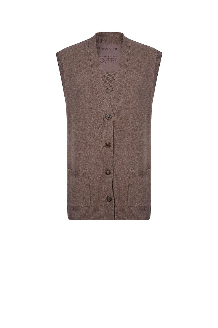 V-neck sleeveless cardigan