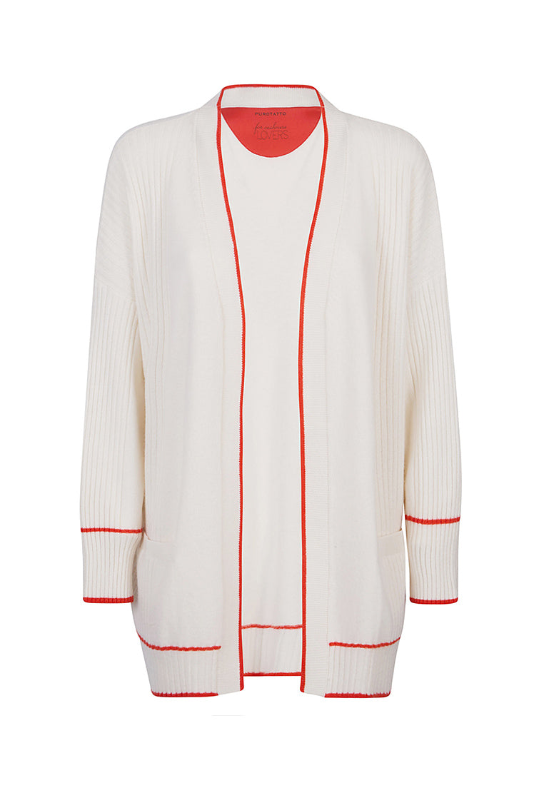 Tipped cashmere cardigan