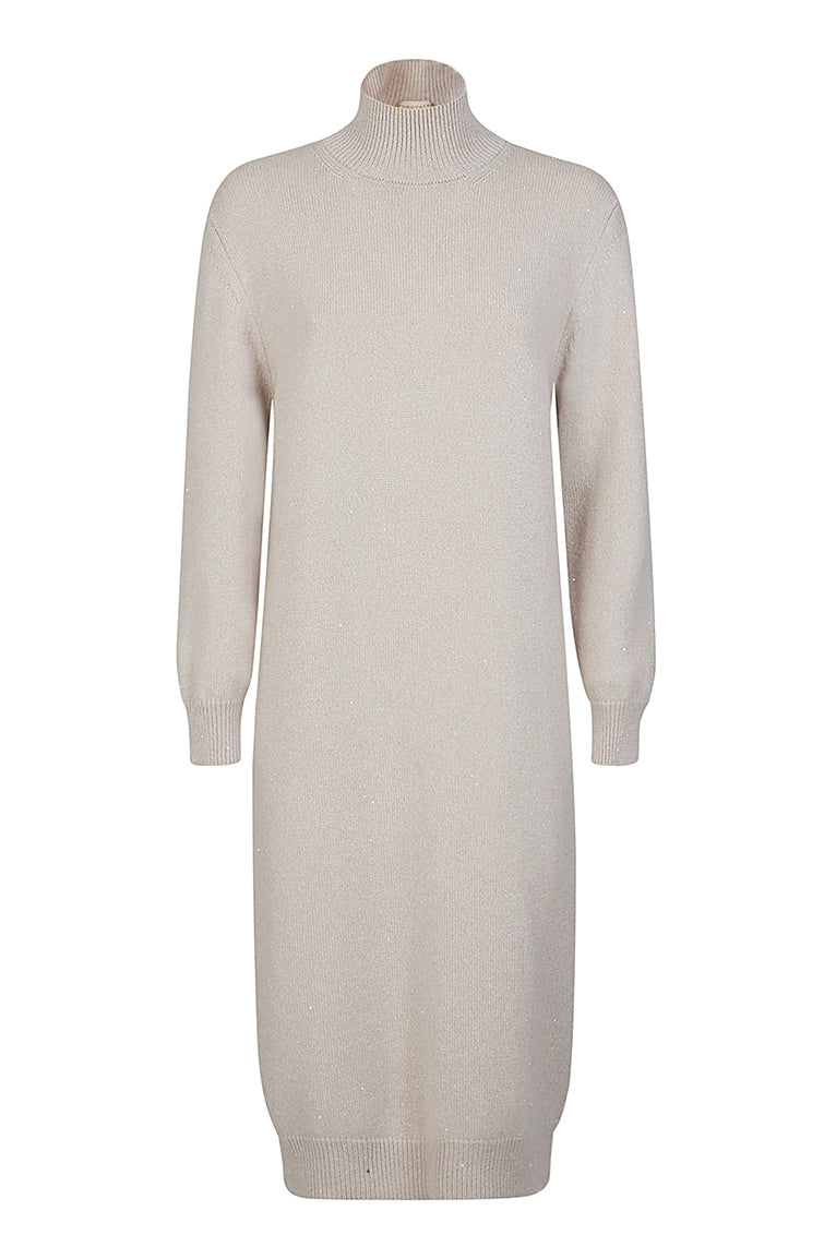 Cashmere dress with sequins.