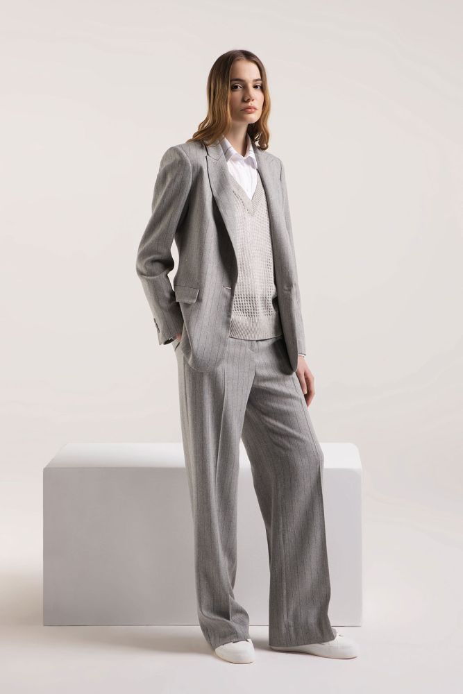 Open-knit cashmere v-neck vest