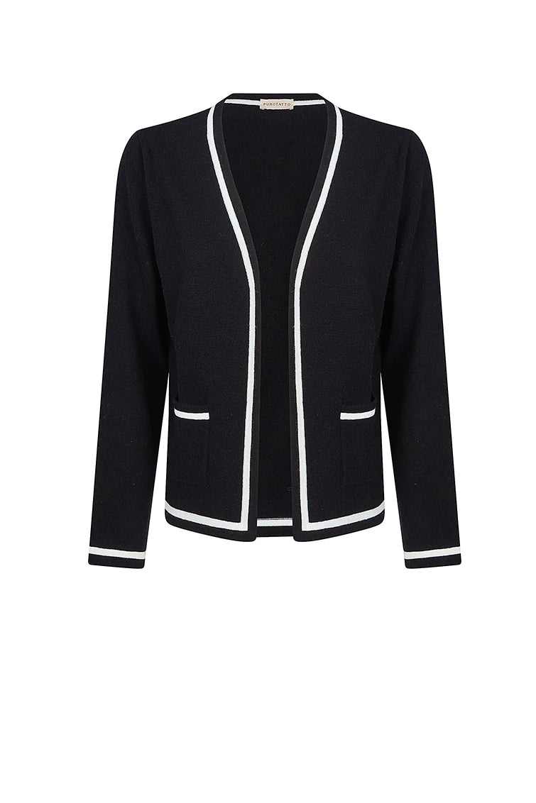 Trim contrast cardigan