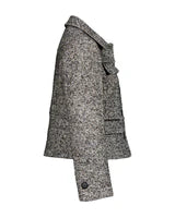 Jacket with leather detailing