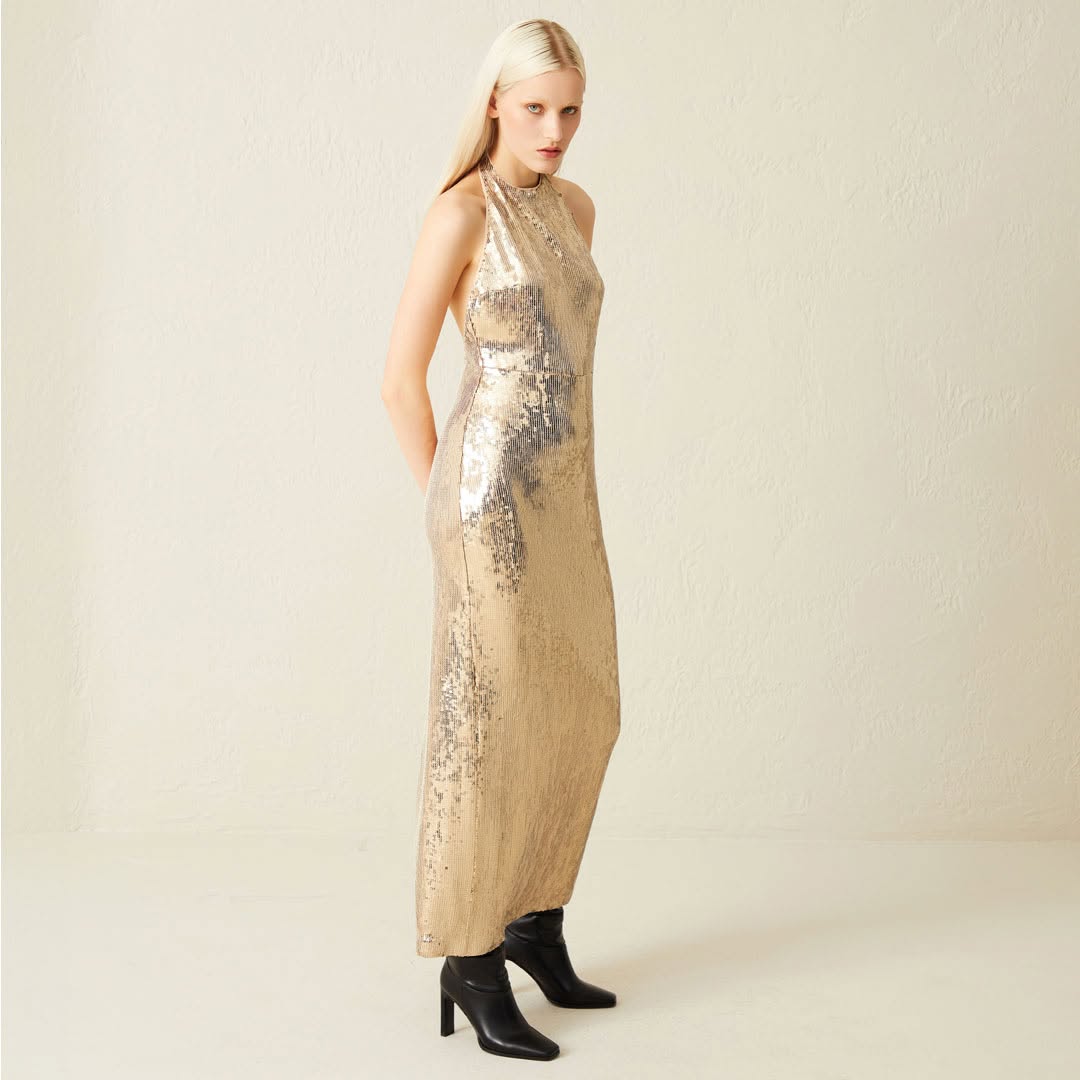 Halter sequined dress