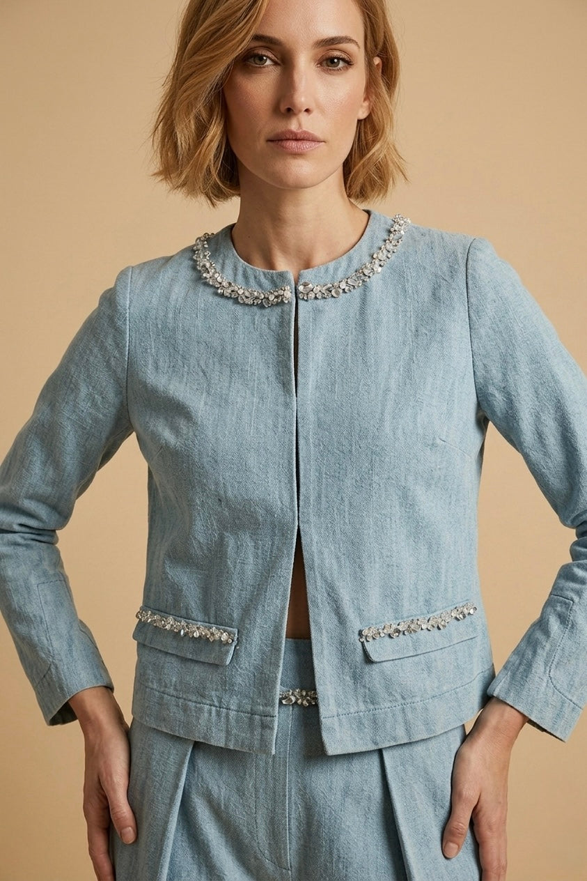 Stone Embellished Suit
