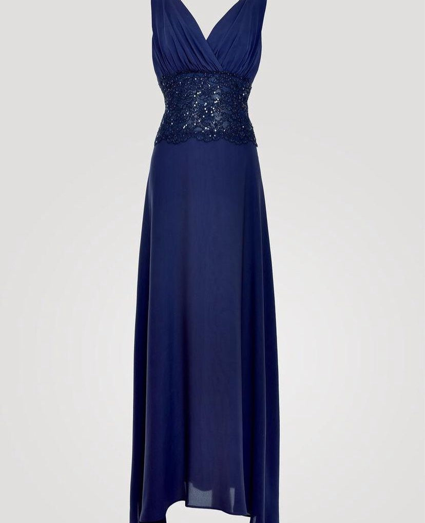 Twilight Elegance Evening Silk Dress